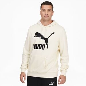 New Puma Claccic's Men's White Big And Tall Logo Hoodie. Size 2XLT.